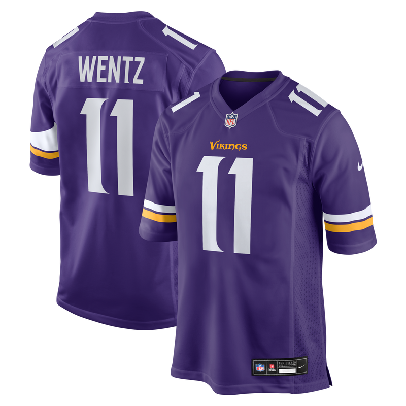 Carson Wentz Minnesota Vikings Football Jersey, Purple Game Sportswear Jersey Shirt, Lightweight Breathable Athletic Jersey, Casual Gift for Men