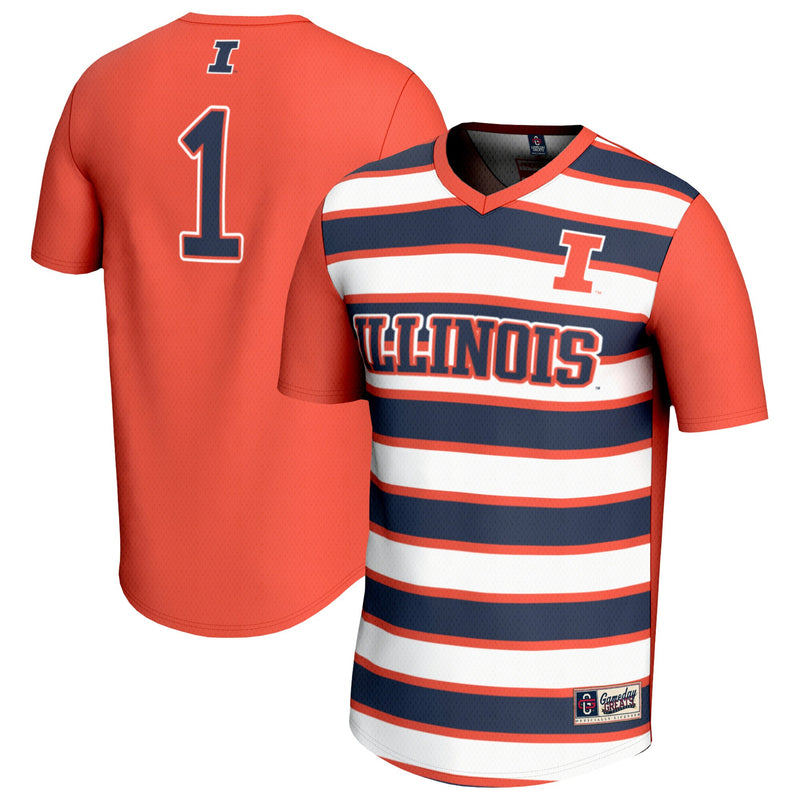 Illinois Fighting Illini Lightweight Soccer Jersey, Orange Sportswear Jersey Shirt, Lightweight Breathable Athletic Jersey, Casual Gift for Men