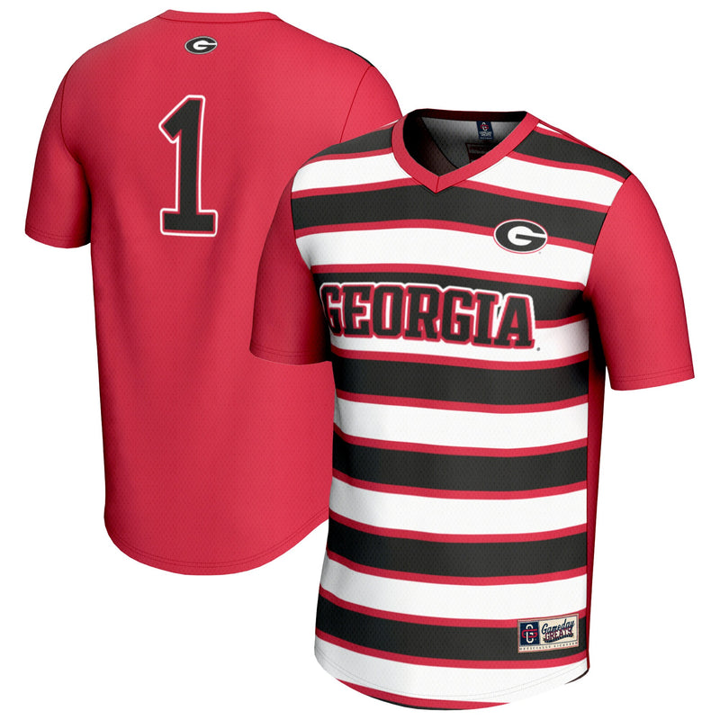 Georgia Bulldogs Lightweight Soccer Jersey, Red Fashion Sportswear Jersey Shirt, Lightweight Breathable Athletic Jersey, Casual Gift for Men