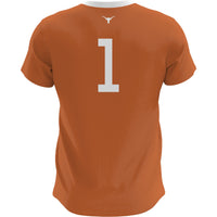 Texas Longhorns Soccer Jersey, Burnt Orange Fashion Sportswear Jersey Shirt, Lightweight Breathable Athletic Jersey, Casual Gift for Men