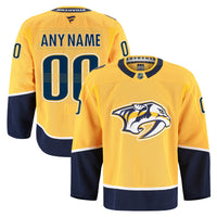 Nashville Predators Hockey Jersey, Gold Authentic Home Sportswear Jersey Shirt, Long Sleeve Hockey Sweater Jersey, Casual Gift for Men