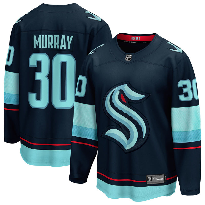 Matt Murray Seattle Kraken Hockey Jersey, Blue Breakaway Home Sportswear Jersey Shirt, Long Sleeve Hockey Sweater Jersey, Casual Gift for Men