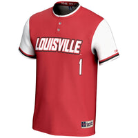 Louisville Cardinals Softball Jersey, Red Lightweight Sportswear Jersey Shirt, Lightweight Breathable Athletic Jersey, Casual Gift for Men