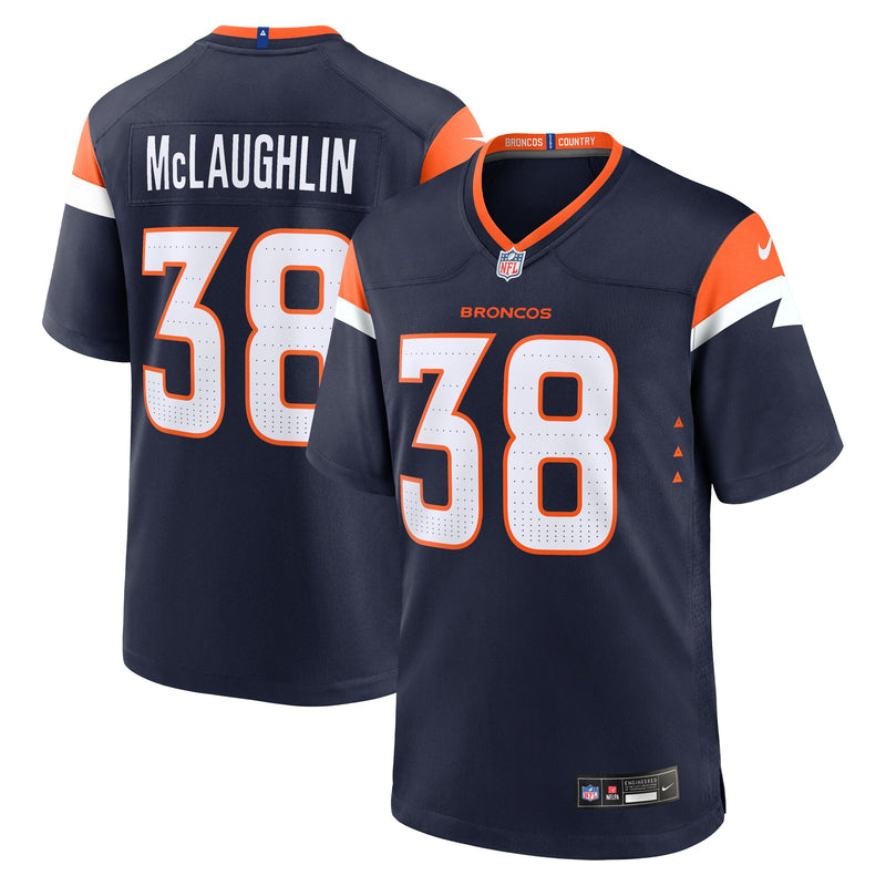 Jaleel McLaughlin Denver Broncos Football Jersey, Navy Game Sportswear Jersey Shirt, Lightweight Breathable Athletic Jersey, Casual Gift for Men