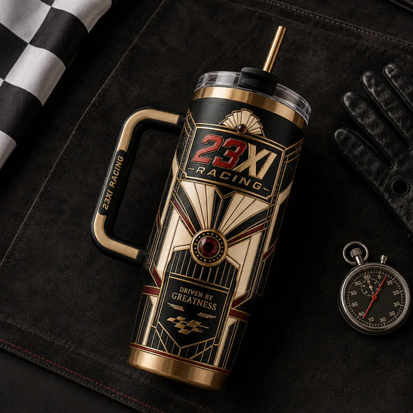 23XI Deco - Gilded Crest and Black Column Tumbler - main