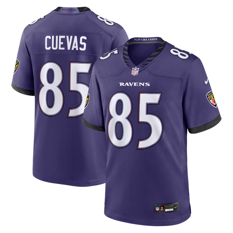 Josh Cuevas Baltimore Ravens Football Jersey, Purple Game Sportswear Jersey Shirt, Lightweight Breathable Athletic Jersey, Casual Gift for Men