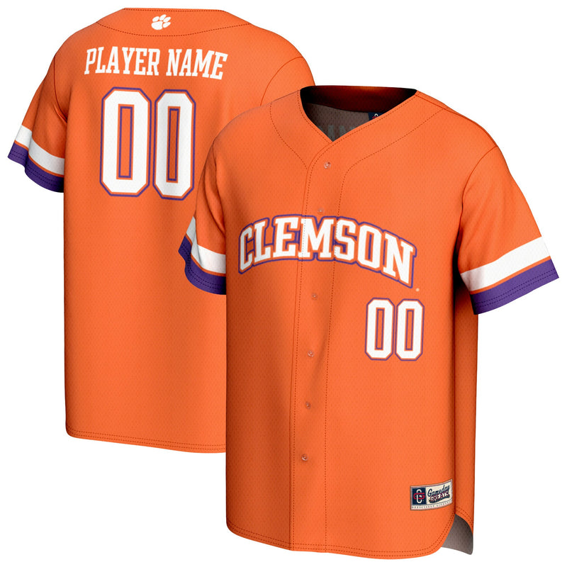 Clemson Tigers Baseball Jersey, Orange Fashion Sportswear Jersey Shirt, Lightweight Breathable Athletic Jersey, Casual Gift for Men