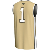 Wake Forest Demon Deacons Basketball Jersey, Gold Lightweight Sportswear Jersey Shirt, Sleeveless Athletic Tank Jersey, Casual Gift for Men