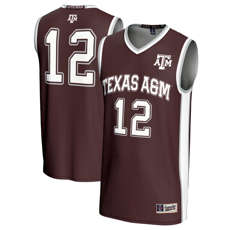 Texas A&M Aggies Basketball Jersey, Maroon Sportswear Jersey Shirt, Sleeveless Athletic Tank Jersey, Casual Gift for Men, Style 201534653