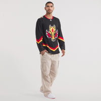 Calgary Flames Hockey Jersey, Black Premium Sportswear Jersey Shirt, Long Sleeve Hockey Sweater Jersey, Casual Gift for Men, Style 202015697