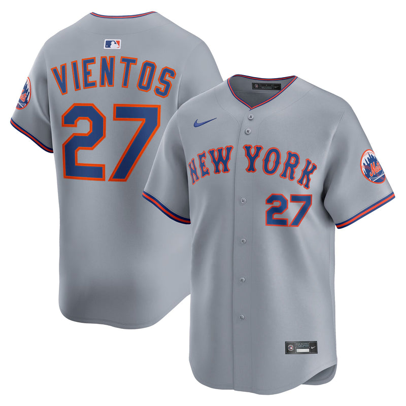 Mark Vientos New York Mets Baseball Jersey, Gray Limited Sportswear Jersey Shirt, Lightweight Breathable Athletic Jersey, Casual Gift for Men