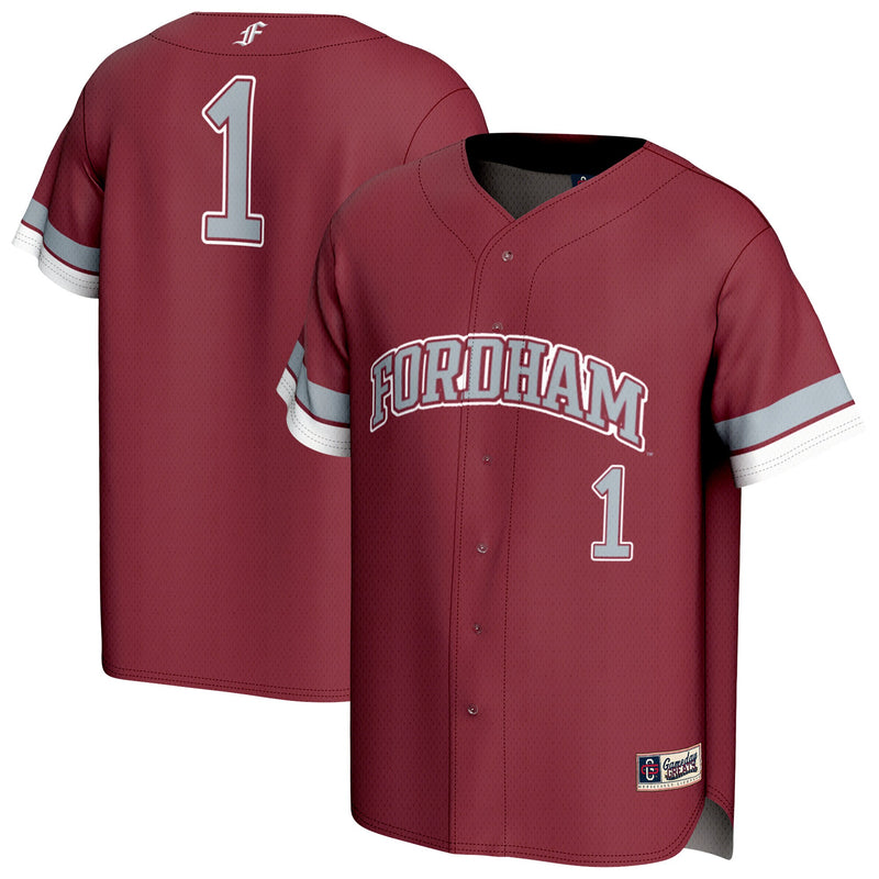 Fordham Rams Baseball Jersey, Maroon Sportswear Jersey Shirt, Lightweight Breathable Athletic Jersey, Casual Gift for Men, Style 203645352