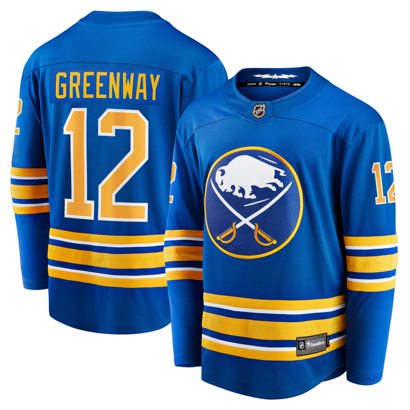 Jordan Greenway Buffalo Sabres Hockey Jersey, Royal Breakaway Sportswear Jersey Shirt, Long Sleeve Hockey Sweater Jersey, Casual Gift for Men