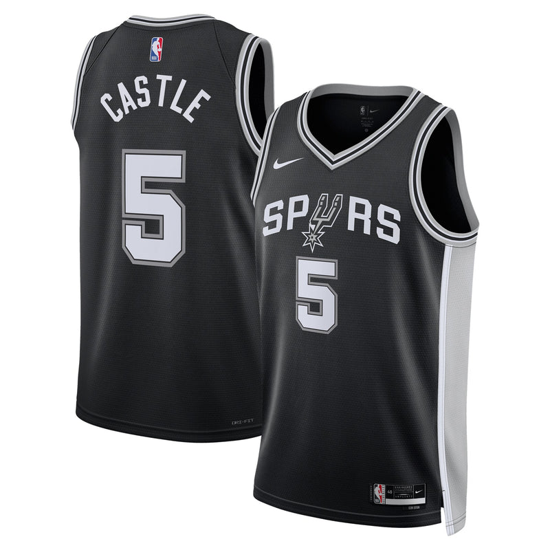 Stephon Castle San Antonio Spurs Basketball Jersey, Black Swingman Sportswear Jersey Shirt, Sleeveless Athletic Tank Jersey, Casual Gift for Men