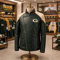 GB Field Lines - Green and Cream Paneled Statement Jacket