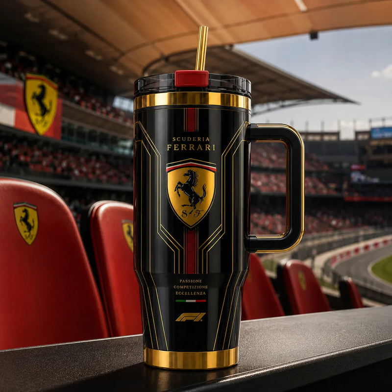 SF in Black and Gold - A Shield-Front Tumbler With Presence