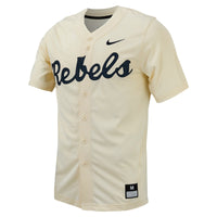 Ole Miss Rebels Baseball Jersey, Cream Replica Sportswear Jersey Shirt, Lightweight Breathable Athletic Jersey, Casual Gift for Men