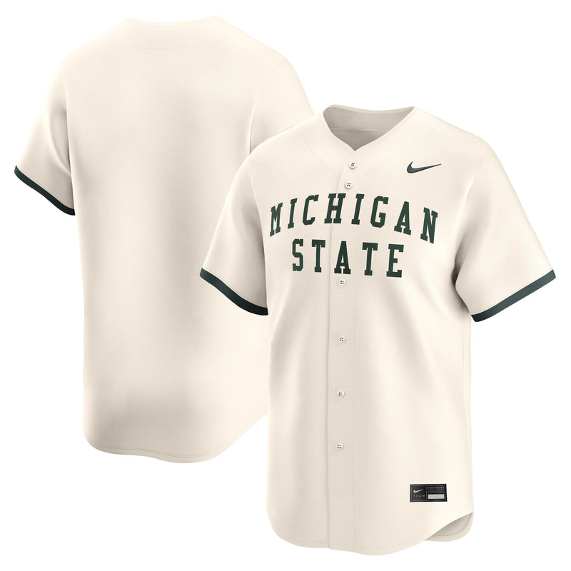Natural Michigan State Spartans Baseball Jersey, Limited Sportswear Jersey Shirt, Lightweight Breathable Athletic Jersey, Casual Gift for Men