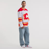 Calgary Flames Hockey Jersey, White Premium Away Sportswear Jersey Shirt, Long Sleeve Hockey Sweater Jersey, Casual Gift for Men