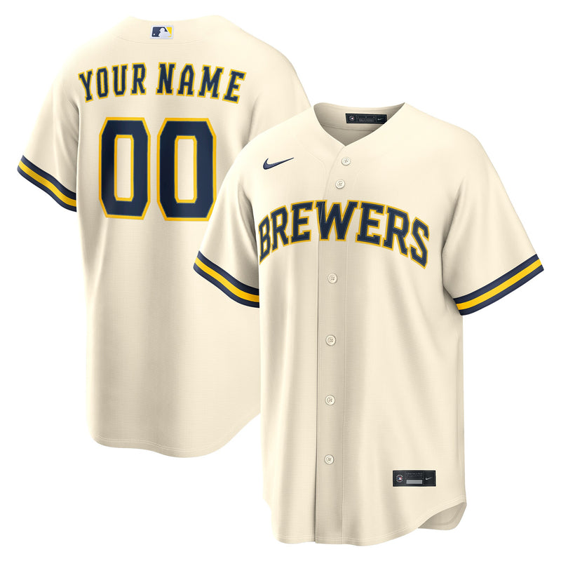 Milwaukee Brewers Baseball Jersey, Cream Replica Home Sportswear Jersey Shirt, Lightweight Breathable Athletic Jersey, Casual Gift for Men