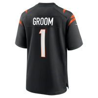 Number Groom Cincinnati Bengals Football Jersey, Black Game Sportswear Jersey Shirt, Lightweight Breathable Athletic Jersey, Casual Gift for Men
