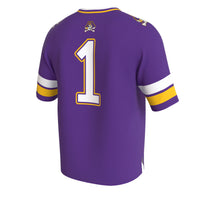 ECU Pirates Football Jersey, Purple Fashion Lightweight Sportswear Jersey Shirt, Lightweight Breathable Athletic Jersey, Casual Gift for Men