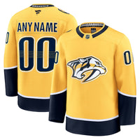 Nashville Predators Hockey Jersey, Gold Premium Home Sportswear Jersey Shirt, Long Sleeve Hockey Sweater Jersey, Casual Gift for Men