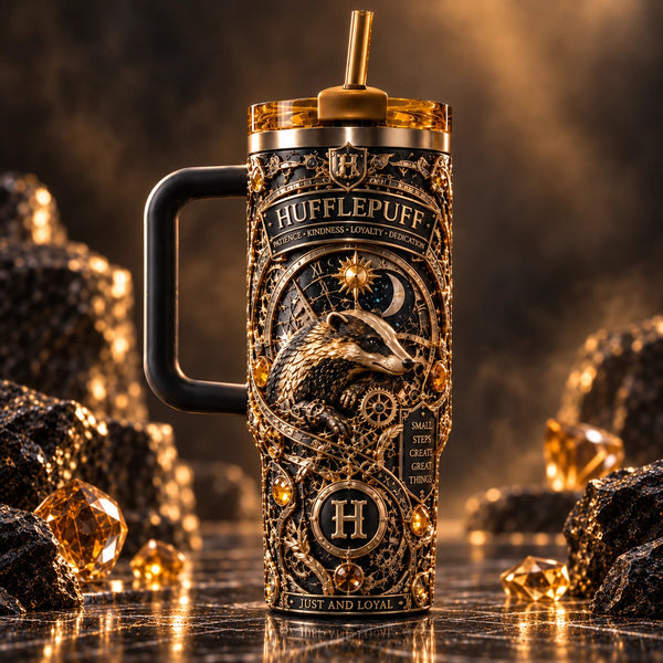 Just and Loyal - Gilded Badger Crest Tumbler - main