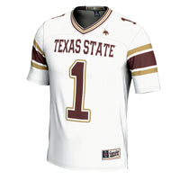 Texas State Bobcats Football Jersey, White Sportswear Jersey Shirt, Lightweight Breathable Athletic Jersey, Casual Gift for Men, Style 200425333