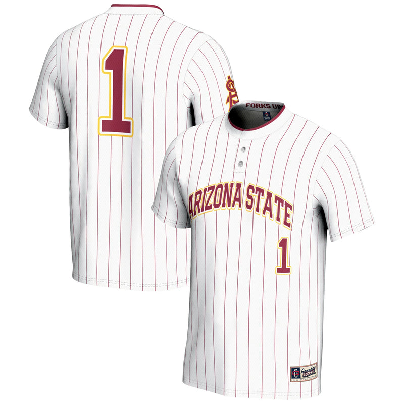 Arizona State Sun Devils Softball Jersey, White Lightweight Sportswear Jersey Shirt, Lightweight Breathable Athletic Jersey, Casual Gift for Men