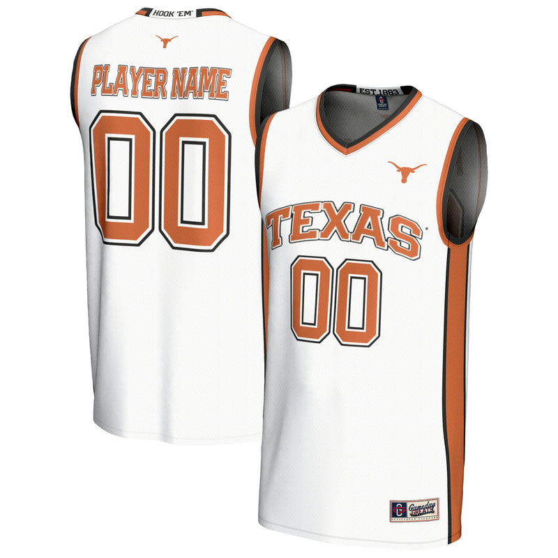 Texas Longhorns Basketball Jersey, White Fashion Lightweight Sportswear Jersey Shirt, Sleeveless Athletic Tank Jersey, Casual Gift for Men