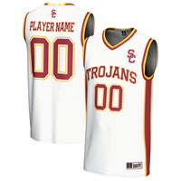 USC Trojans Basketball Jersey, White Fashion Sportswear Jersey Shirt, Sleeveless Athletic Tank Jersey, Casual Gift for Men, Style 202694070