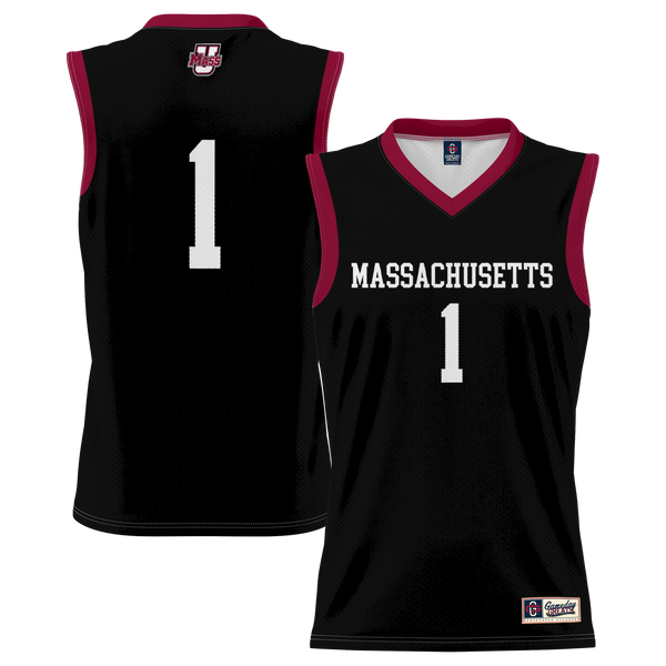 #1 UMass Minutemen Lightweight Basketball Jersey - Black