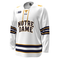 Notre Dame Fighting Irish Hockey Jersey, White Replica Home Sportswear Jersey Shirt, Long Sleeve Hockey Sweater Jersey, Casual Gift for Men