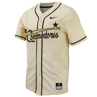 Natural Vanderbilt Commodores Baseball Jersey, Replica Sportswear Jersey Shirt, Lightweight Breathable Athletic Jersey, Casual Gift for Men