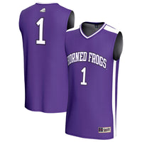 TCU Horned Frogs Basketball Jersey, Purple Fashion Lightweight Sportswear Jersey Shirt, Sleeveless Athletic Tank Jersey, Casual Gift for Men