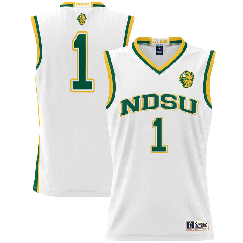 NDSU Bison Basketball Jersey, White Lightweight Sportswear Jersey Shirt, Sleeveless Athletic Tank Jersey, Casual Gift for Men