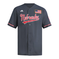 Nebraska Huskers Baseball Jersey, Gray Replica Sportswear Jersey Shirt, Lightweight Breathable Athletic Jersey, Casual Gift for Men