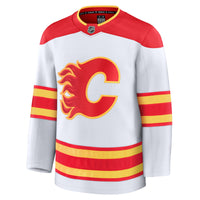 Calgary Flames Hockey Jersey, White Premium Away Sportswear Jersey Shirt, Long Sleeve Hockey Sweater Jersey, Casual Gift for Men