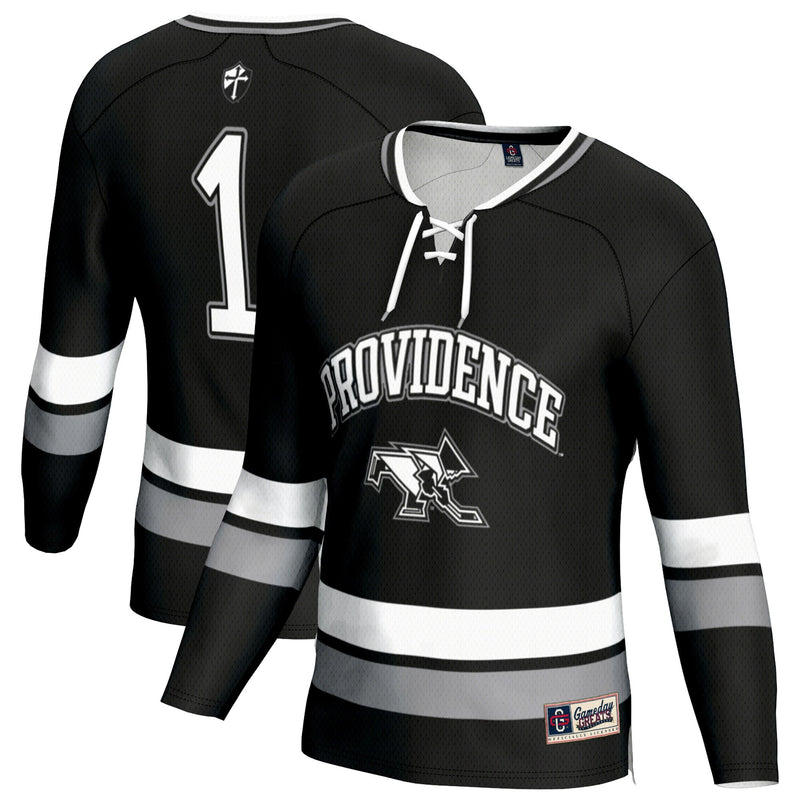 Providence Friars Hockey Jersey, Black Fashion Lightweight Sportswear Jersey Shirt, Long Sleeve Hockey Sweater Jersey, Casual Gift for Men