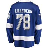 Emil Lilleberg Tampa Bay Lightning Hockey Jersey, Blue Breakaway Sportswear Jersey Shirt, Long Sleeve Hockey Sweater Jersey, Casual Gift for Men