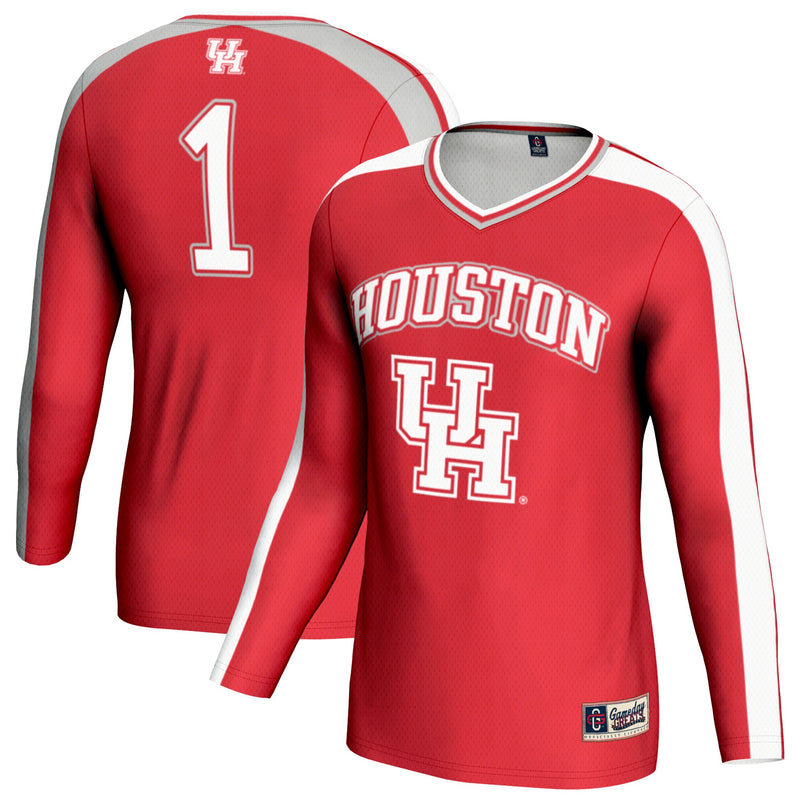 Houston Cougars Volleyball Jersey, Red Fashion Lightweight Sportswear Jersey Shirt, Lightweight Breathable Athletic Jersey, Casual Gift for Men