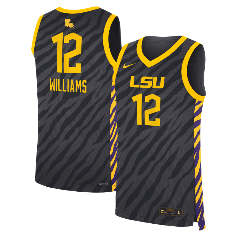LSU Tigers Basketball Jersey, Anthracite Replica Sportswear Jersey Shirt, Sleeveless Athletic Tank Jersey, Casual Gift for Men, Style 202754090