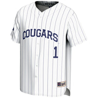 BYU Cougars Lightweight Baseball Jersey, White Sportswear Jersey Shirt, Lightweight Breathable Athletic Jersey, Casual Gift for Men
