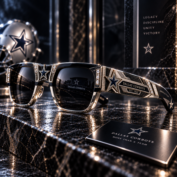 DAL Star Statement - Bold Brow-Line Sunglasses in Navy and Gold - main