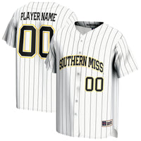 Southern Miss Golden Eagles Baseball Jersey, White Sportswear Jersey Shirt, Lightweight Breathable Athletic Jersey, Casual Gift for Men