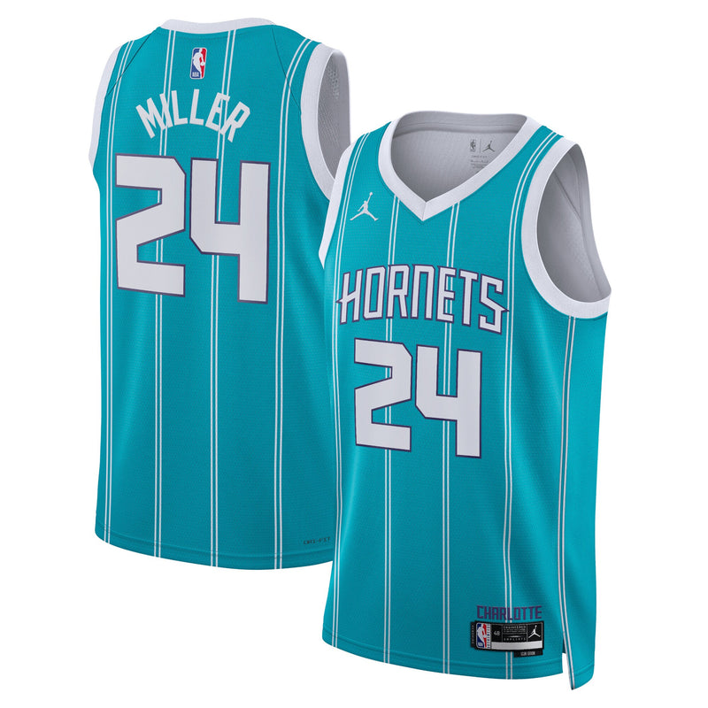 Brandon Miller Charlotte Hornets Basketball Jersey, Teal Swingman Sportswear Jersey Shirt, Sleeveless Athletic Tank Jersey, Casual Gift for Men