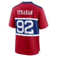 Michael Strahan New York Giants Football Jersey, Red Game Sportswear Jersey Shirt, Lightweight Breathable Athletic Jersey, Casual Gift for Men
