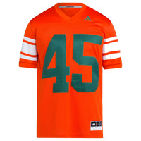 Miami Hurricanes Football Jersey, Orange Sportswear Jersey Shirt, Lightweight Breathable Athletic Jersey, Casual Gift for Men, Style 200889034