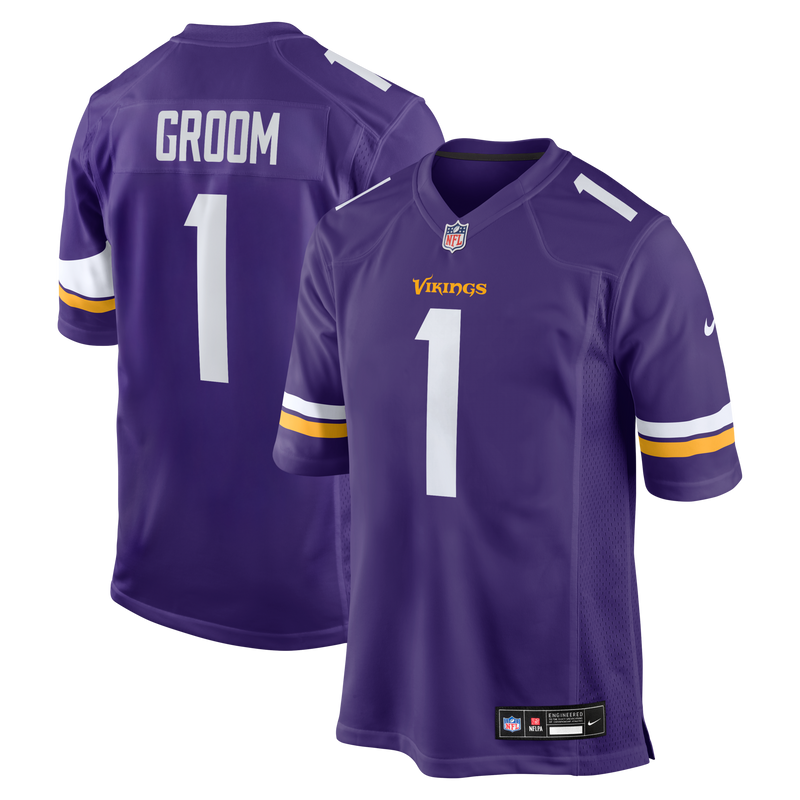 Number Groom Minnesota Vikings Football Jersey, Purple Game Sportswear Jersey Shirt, Lightweight Breathable Athletic Jersey, Casual Gift for Men